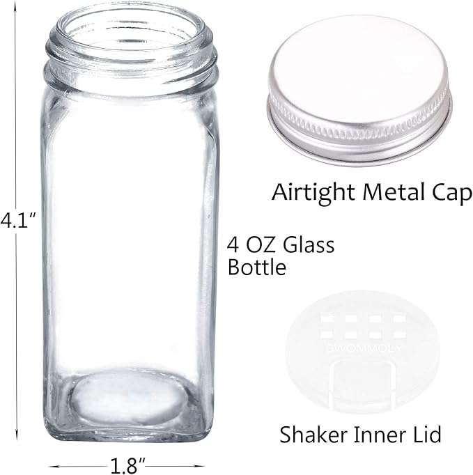 SWOMMOLY 66 Glass Spice Jars - Image 5