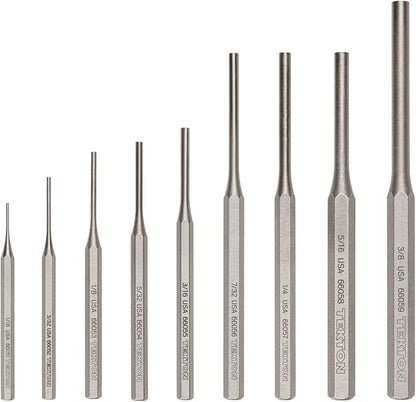 TEKTON Pin Punch Set, 9-Piece | PNC92001 | Made in USA by TEKTON