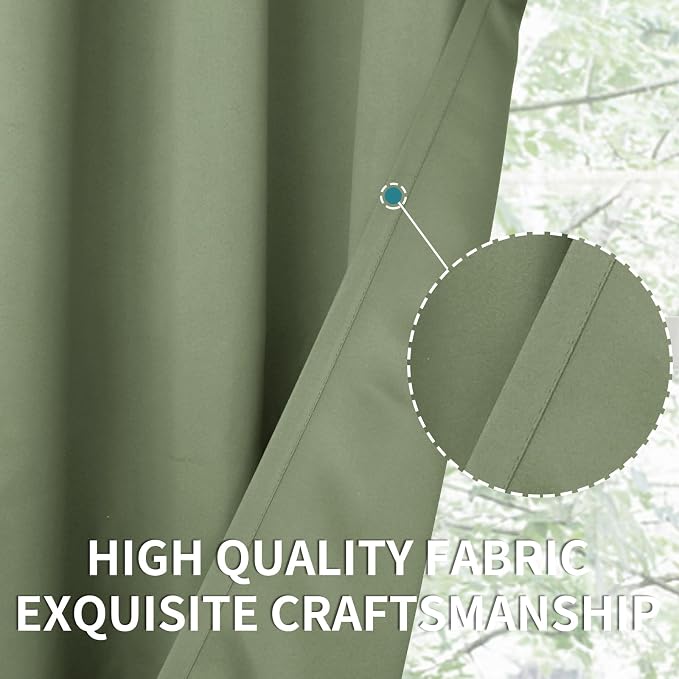 BGment Olive Green Blackout Curtains 84 Inches Length 2 Panels - Image 6