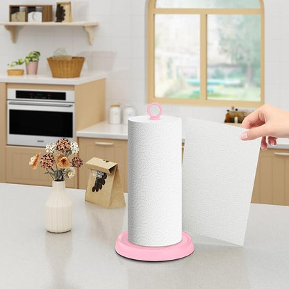Pink Paper Towel Holder Countertop, Stainless Steel, Paper Towel Stand Holder - Image 6