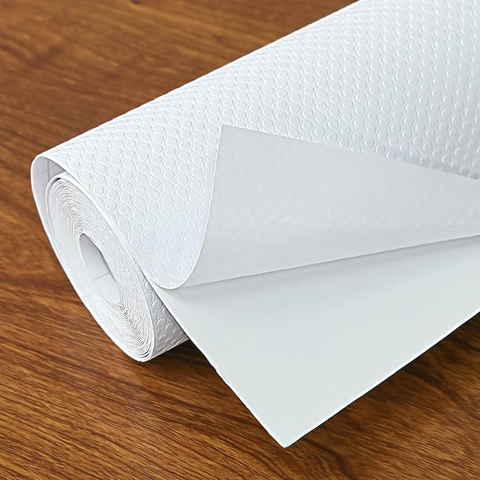 Shelf Liners 12 in x 20 ft Self-Adhesive EVA Drawer Mats, Cupboard Protector by Hersvin