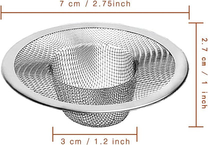 50pcs Heavy Duty Stainless Steel Slop Basket Filter Trap, 2.75" Top / 1" Mesh - Image 2