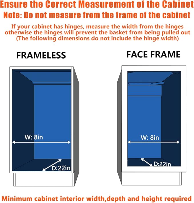 ROOMTEC Pull Out Cabinet Organizer, Cabinet Pull Out Shelves 7½" W x 21½" D - Image 4