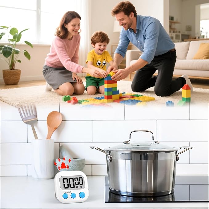 Timer for Kids Teachers Digital Kitchen Timers for Cooking Large Magnetic - Image 6