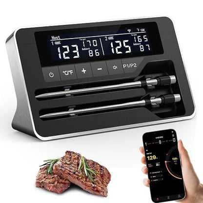 Meat Thermometer Wireless with 2 Probes, 800FT Bluetooth Digital Thermometer by ProfessionalMeatThermometer