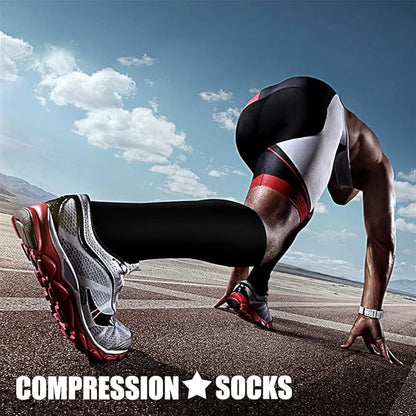 CHARMKING Compression Socks for Women & Men Circulation (3 Pairs) 15-20 mmHg is Best Support for Athletic Running Cycling