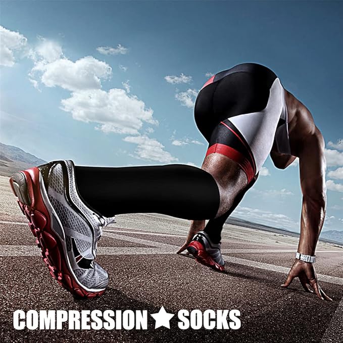 CHARMKING Compression Socks for Women & Men Circulation (3 Pairs) 15-20 mmHg is Best Support for Athletic Running Cycling