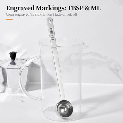 Long Handle Coffee Scoop: 8.3 Inch 18/8 Stainless Steel 1 Tablespoon Metal - Image 4