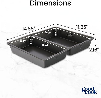 GoodCook Divided Baking Sheet Premium Carbon Steel Nonstick Pan, 11 x 14-Inch - Image 2
