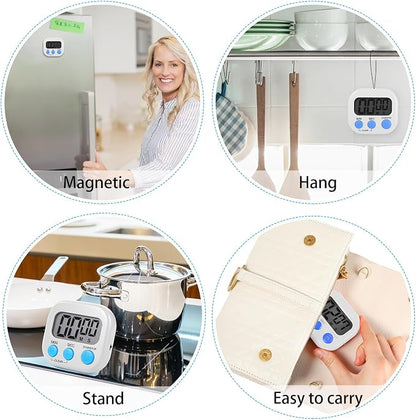 Weewooday 12 Pcs Digital Kitchen Magnetic Timer Bulk Classroom Count up - Image 4