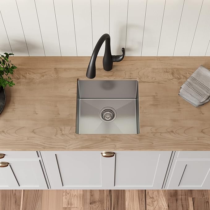 Kraus Kitchen Sink - Kraus Standart Pro 17-Inch Undermount Single Bowl, 16 Gauge Stainless Steel Kitchen Sinks, KHU101-17