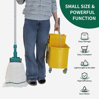 22 Qt Mop Bucket with Wringer for Floor Cleaning, 16.5" L x 10.6" W x 26.4" H - Image 7