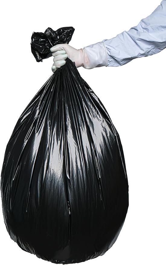 TYPLASTICS 40-45 Gallon Trash Bags Can LIners Heavy Duty 40x46" 1.5 Mil, Black 100 Count