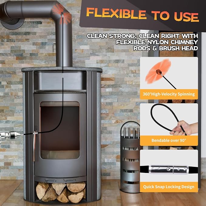 26 Feet Chimney Sweep Kit, Chimney Cleaning Kit - Image 4