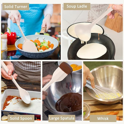 10 Pack Kitchen Utensils Set for Cooking, Leonyo Silicone Cooking Utensils Set - Image 5