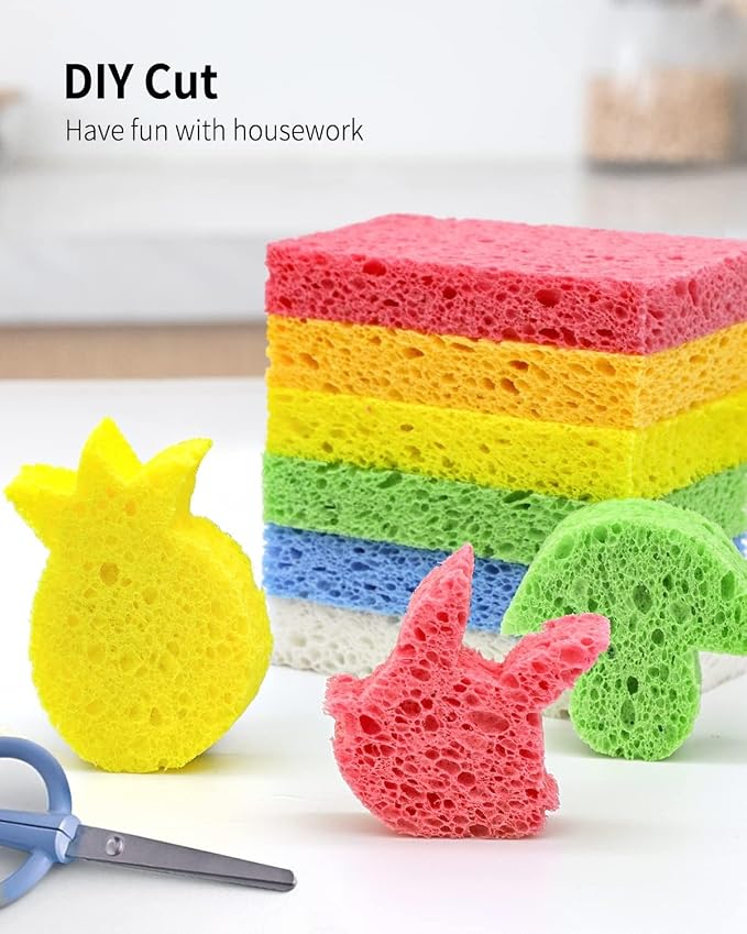 Kitchen Sponges, Heavy Duty Scrub Kitchen Sponge, Clean Tough Messes Without - Image 4