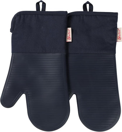 YUTAT Silicone Oven Mitts, High Heat Resistant Up to 500 Degrees, Waterproof by YUTAT