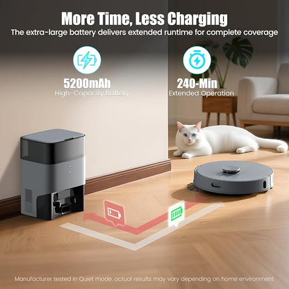 AIRROBO T25+ Robot Vacuum and Mop Combo, 5500Pa Powerful Suction, Self-Emptying - Image 7