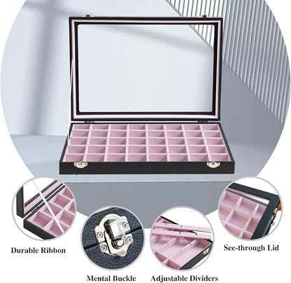 Stratalife Jewelry Organizer 40 Grid Pink Black Jewelry Tray - Image 2
