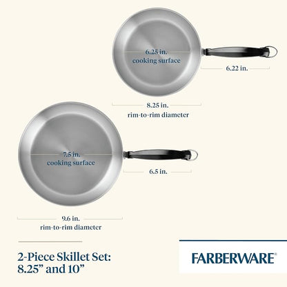 Farberware Classic Stainless Steel Frying Pan Set / Fry Pan Set / Stainless - Image 3
