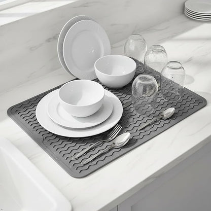 Silicone Drying Mat 16 × 12 – Dark Gray Non-Slip Sink Mat - Image 3