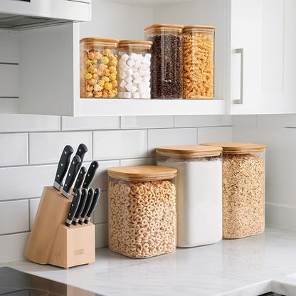 ComSaf Glass Food Storage Containers, 3.6Qt/1.2Qt Glass Flour and Sugar - Image 6