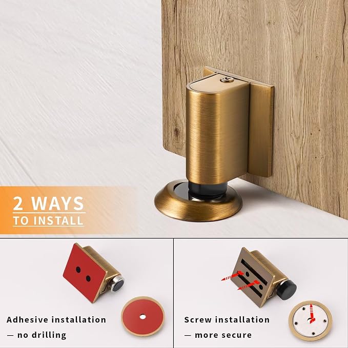 Bak Bo Magnetic Door Stoppers 4 Pack Bottom of Door Holder Keep Door Open No - Image 4