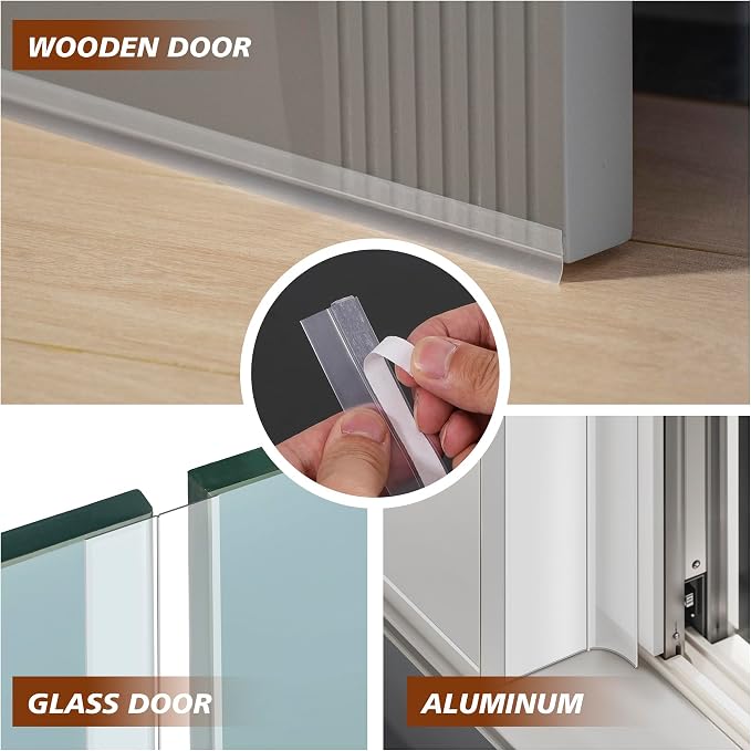 RECAPS 35mm 16.4 Feet Silicone Weather Stripping Door Seal, Transparent Under - Image 4