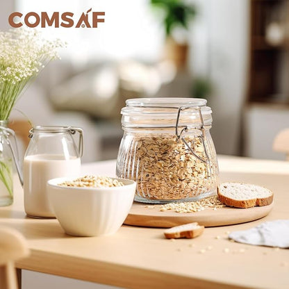 ComSaf Airtight Glass jar with lid 17oz, Glass Storage Containers with Lids - Image 4