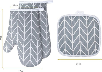 AUAUY Oven Mitts and Pot Holders 6PCS Set, 392°F Heat Resistant Cooking Gloves - Image 4