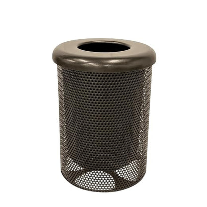 COATEDOUTDOORFURNITURE RFT-P-TXTBRW Heavy Duty Round Trash Receptacle by CoatedOutdoorFurniture