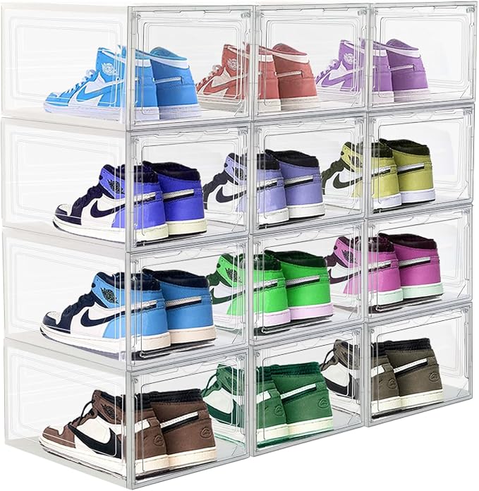 Upgraded Shoe Storage Organizer 6 Pack Clear Plastic Stackable Shoe Box - Image 7