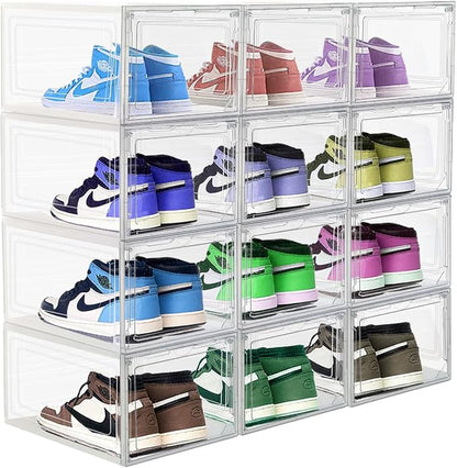 9 Pack Thicken Shoe Organizer Stackable Upgraded Sturdy Transparent Shoe - Image 7