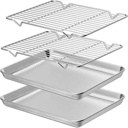 Wildone Baking Sheet with Rack Set, Stainless Steel Cookie Pan baking Tray with by Wildone