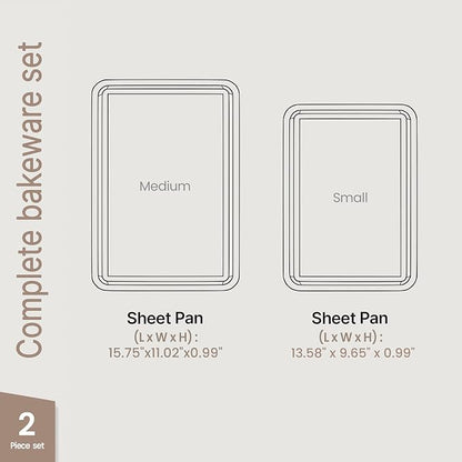 Diamond Bottom Cookie Sheet Set of 2, Nonstick Blue Carbon Steel Baking Pans - Image 2