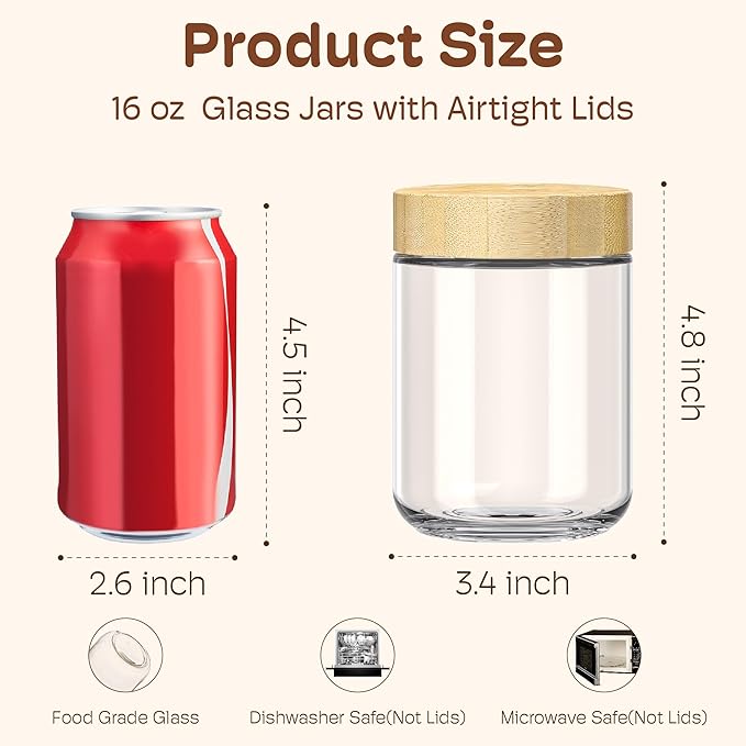 4 pack 16oz Overnight Oats Containers - Image 2