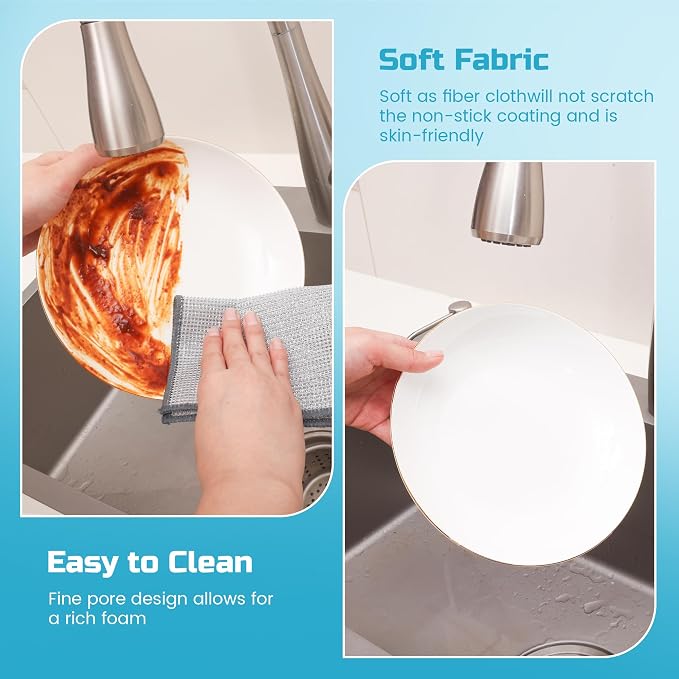 20 Pcs New Upgrade 3-Layer Metal Dish Cloth, No Scratches and No Odor, Kitchen - Image 4