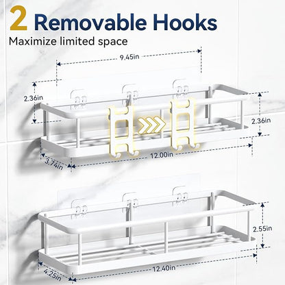 YASONIC Shower Caddy Adhesive, No Drill Bathroom Shower Organizers, - Image 7