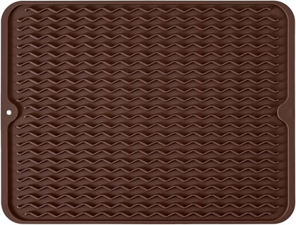 Silicone Dish Drying Mat, Non-Slip Easy Clean Sink Mat Large Heat-resistant by MODENGKONGJIAN