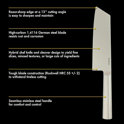 Babish 7.5-Inch Clef Knife – High-Carbon 1.4116 German Steel Kitchen Knife - Image 3