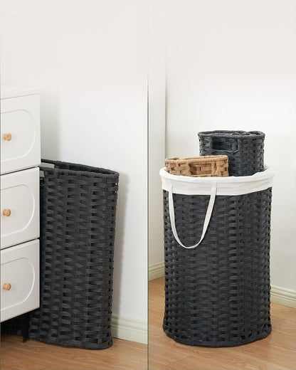 Laundry Hamper with Lid Laundry Basket with Lid 19.0 Gal Round Wicker Laundry - Image 5
