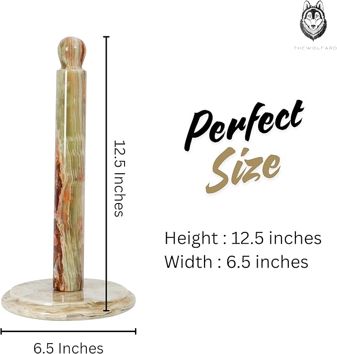 Handmade Green Onyx Paper Towel Holder – Unique Natural Stone Stand - Image 5