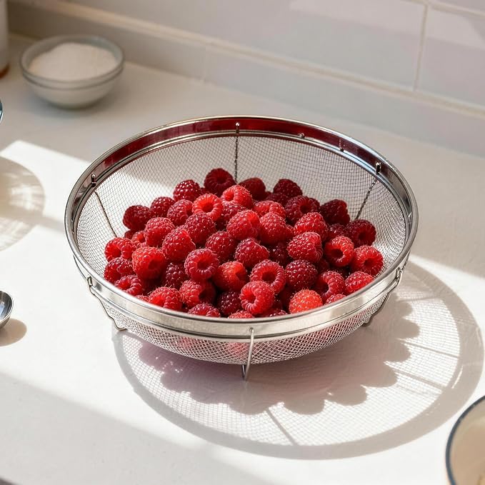 Fine Mesh Strainer for Kitchen, Stainless Steel Colander Bowl for Pasta - Image 7