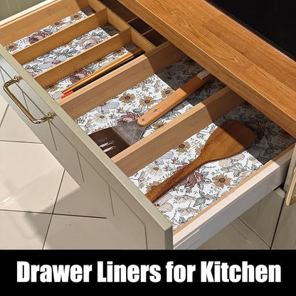 Floral Drawer Shelf Liners, 12IN x 20FT Non Adhesive and Strong Non-Slip - Image 4
