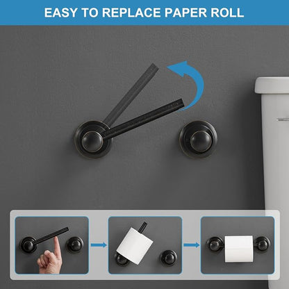 RUMOSE Toilet Paper Holder and Hand Towel Ring Oil Rubbed Bronze Wall Mount - Image 4