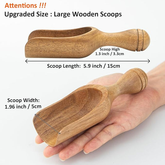 Big Coffee Scoop Shovel, Acacia Large Ground Coffee Scoop 5.9″ Measuring Spoons - Image 2
