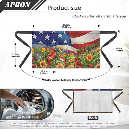 Server Apron with 3 Pockets, Waterproof Oil Waitress Waiter Half Apron - Image 7