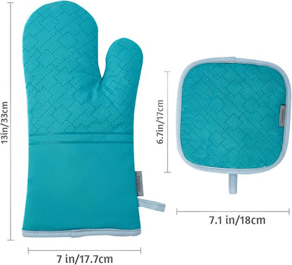 4Pcs Oven Mitts and Pot Holders Set, 572F Heat Resistant Oven Glove, Soft - Image 6