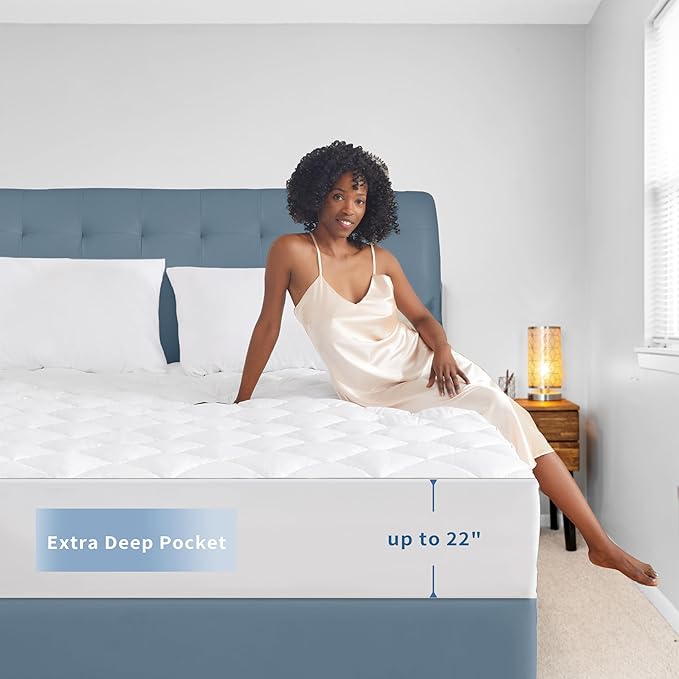 Sunflower Quilted Queen Mattress Protector, Mattress Pad Queen, Cotton Mattress - Image 2