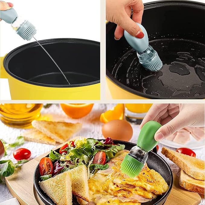 Oil Dispenser with Brush-2Pack 7oz/200ML 2 IN 1 Glass Cooking Oil Dispenser - Image 7